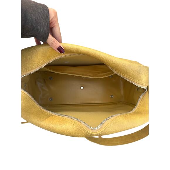 Vintage Mustard Yellow Bag / Luggage with Adjustable Strap - Picture 4 of 5